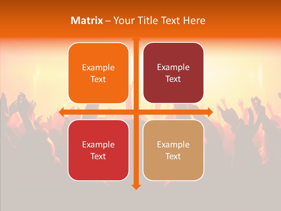 Cheering Crowd In Front Of Bright Stage Lights PowerPoint Template