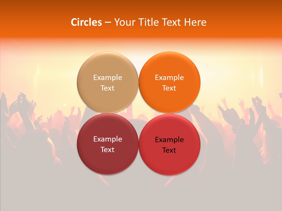 Cheering Crowd In Front Of Bright Stage Lights PowerPoint Template