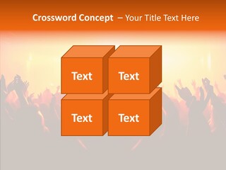 Cheering Crowd In Front Of Bright Stage Lights PowerPoint Template