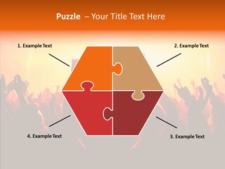 Cheering Crowd In Front Of Bright Stage Lights PowerPoint Template