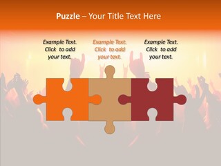 Cheering Crowd In Front Of Bright Stage Lights PowerPoint Template