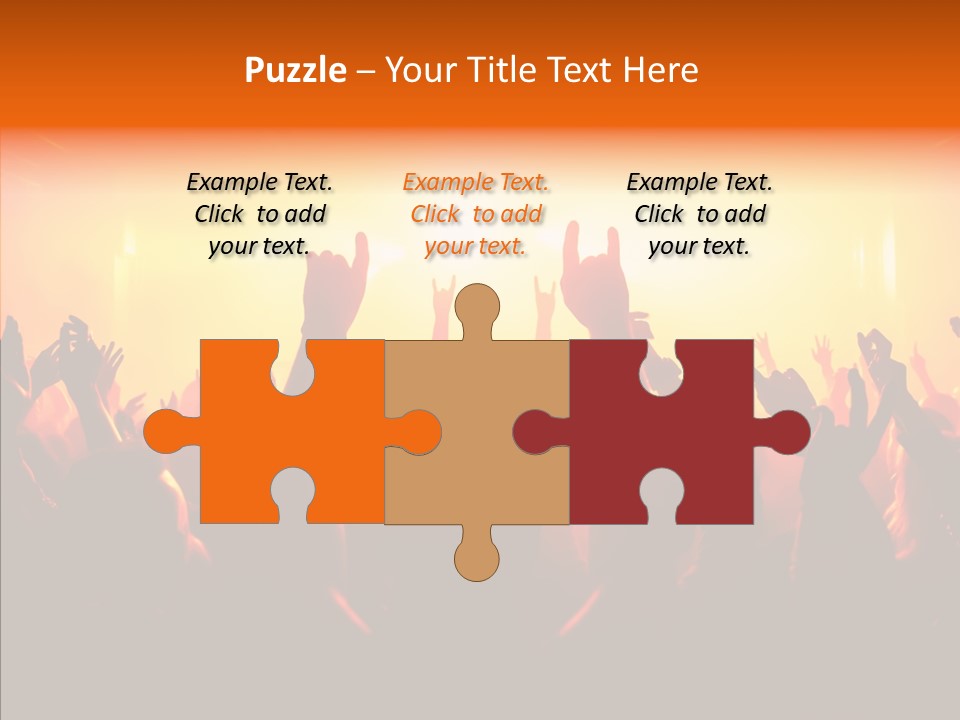 Cheering Crowd In Front Of Bright Stage Lights PowerPoint Template