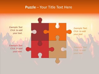 Cheering Crowd In Front Of Bright Stage Lights PowerPoint Template