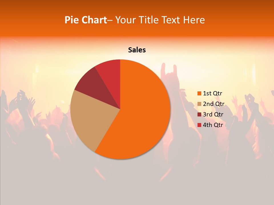 Cheering Crowd In Front Of Bright Stage Lights PowerPoint Template