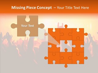 Cheering Crowd In Front Of Bright Stage Lights PowerPoint Template