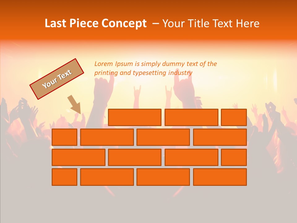 Cheering Crowd In Front Of Bright Stage Lights PowerPoint Template