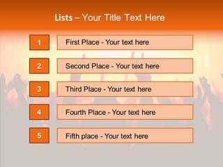 Cheering Crowd In Front Of Bright Stage Lights PowerPoint Template