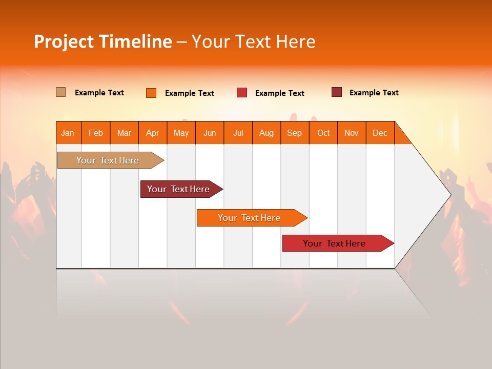 Cheering Crowd In Front Of Bright Stage Lights PowerPoint Template