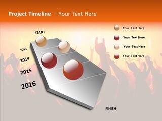 Cheering Crowd In Front Of Bright Stage Lights PowerPoint Template