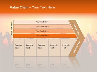 Cheering Crowd In Front Of Bright Stage Lights PowerPoint Template