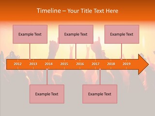 Cheering Crowd In Front Of Bright Stage Lights PowerPoint Template