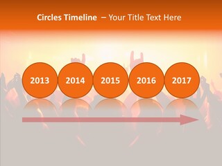 Cheering Crowd In Front Of Bright Stage Lights PowerPoint Template