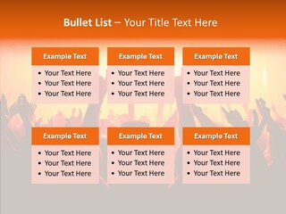 Cheering Crowd In Front Of Bright Stage Lights PowerPoint Template