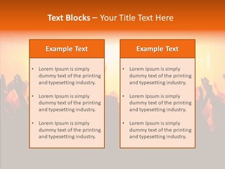 Cheering Crowd In Front Of Bright Stage Lights PowerPoint Template