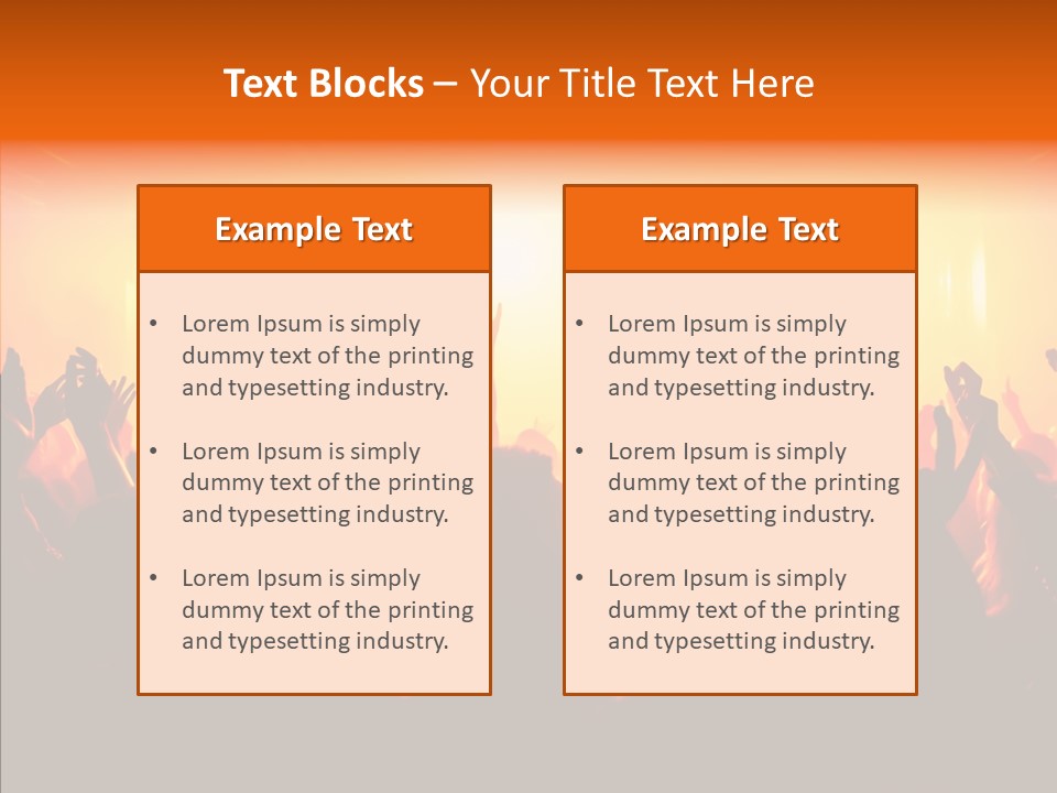 Cheering Crowd In Front Of Bright Stage Lights PowerPoint Template