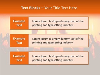 Cheering Crowd In Front Of Bright Stage Lights PowerPoint Template