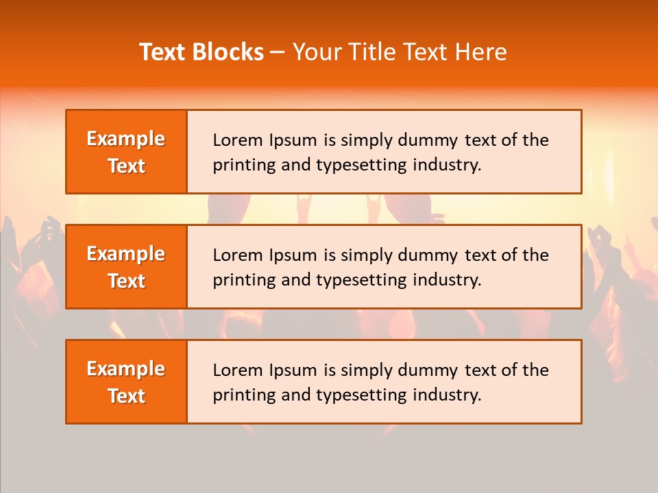 Cheering Crowd In Front Of Bright Stage Lights PowerPoint Template