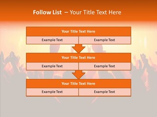 Cheering Crowd In Front Of Bright Stage Lights PowerPoint Template