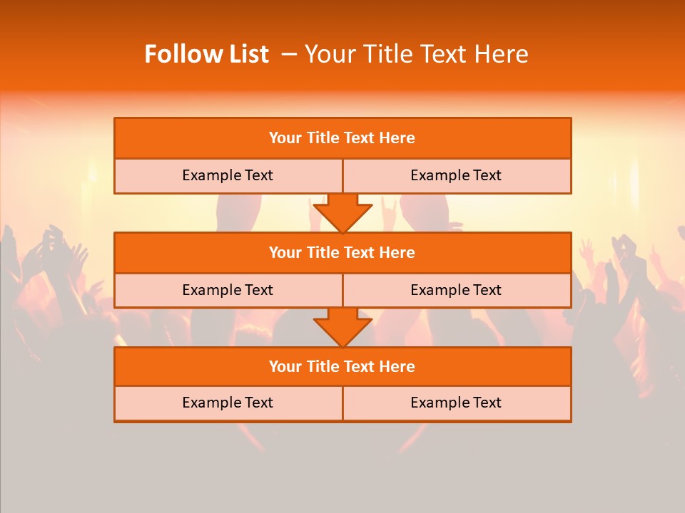 Cheering Crowd In Front Of Bright Stage Lights PowerPoint Template