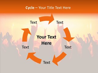 Cheering Crowd In Front Of Bright Stage Lights PowerPoint Template