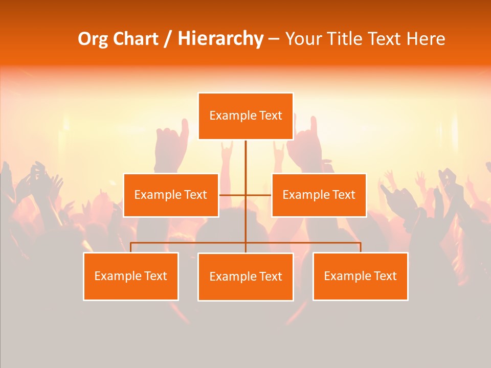 Cheering Crowd In Front Of Bright Stage Lights PowerPoint Template