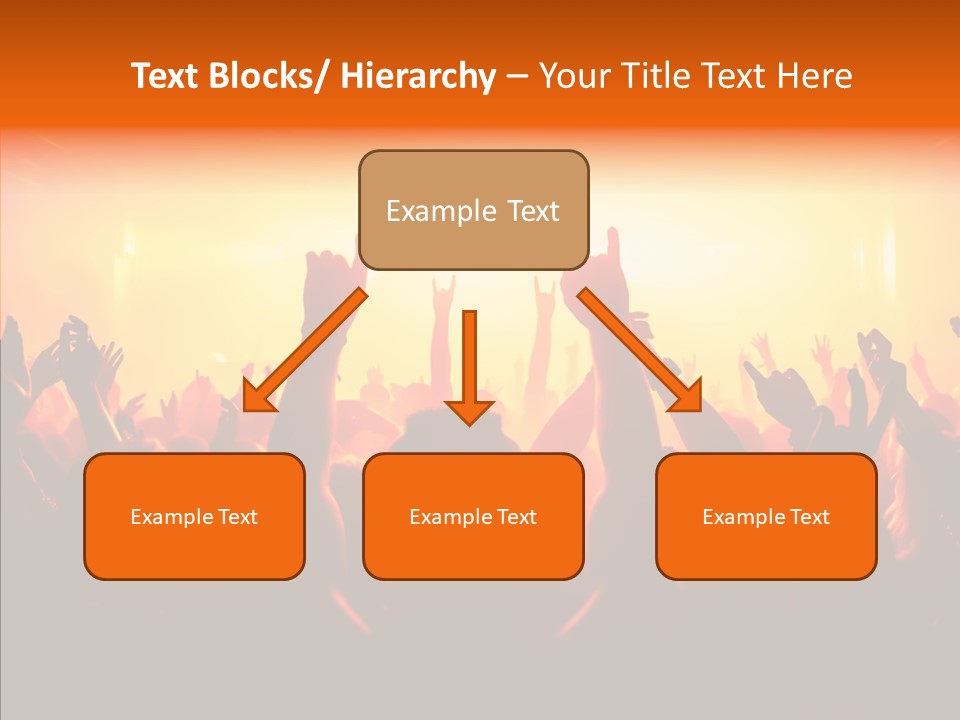 Cheering Crowd In Front Of Bright Stage Lights PowerPoint Template