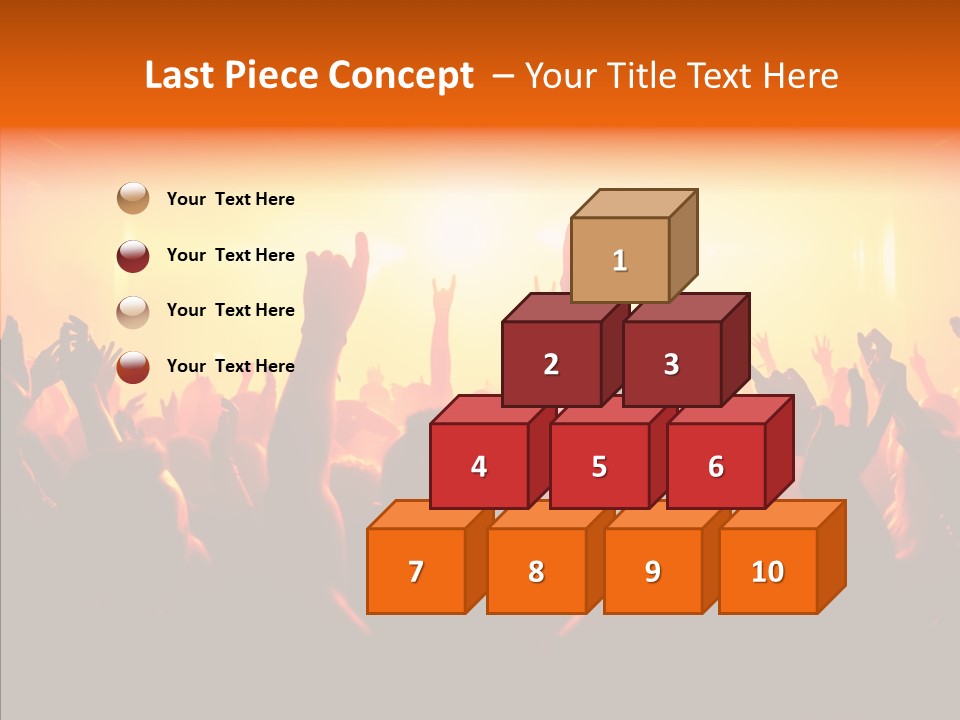 Cheering Crowd In Front Of Bright Stage Lights PowerPoint Template