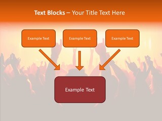 Cheering Crowd In Front Of Bright Stage Lights PowerPoint Template