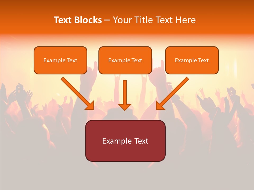 Cheering Crowd In Front Of Bright Stage Lights PowerPoint Template