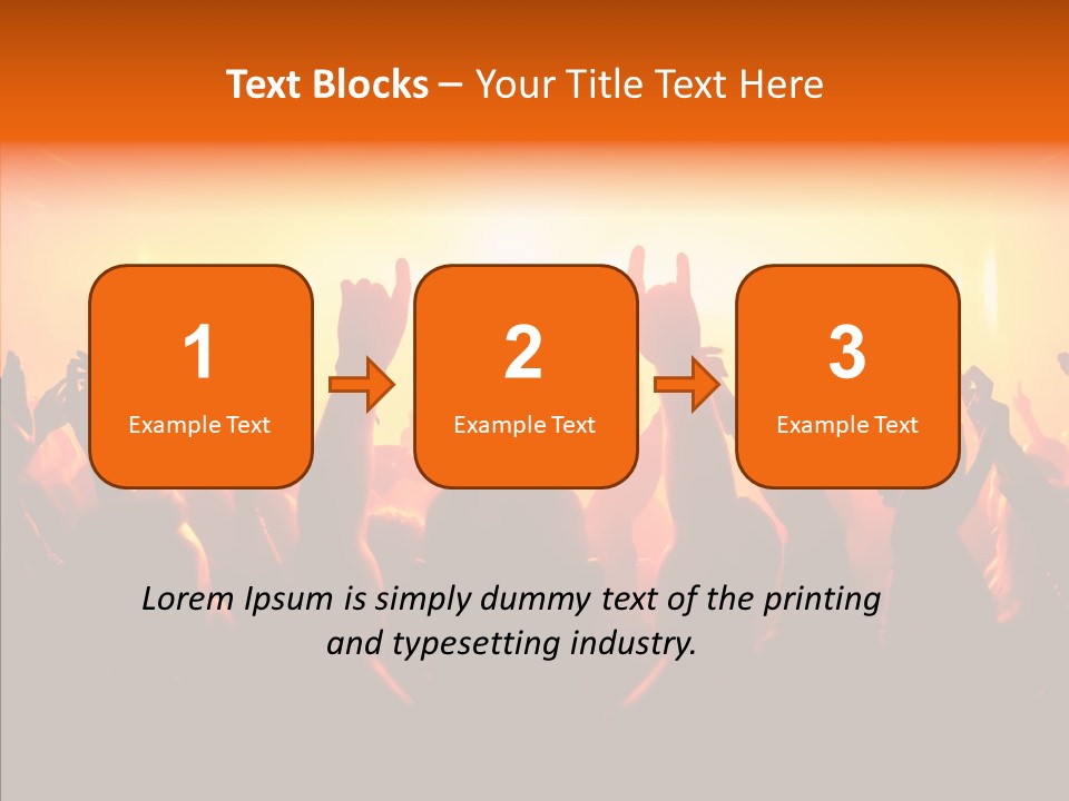 Cheering Crowd In Front Of Bright Stage Lights PowerPoint Template