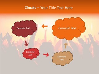 Cheering Crowd In Front Of Bright Stage Lights PowerPoint Template