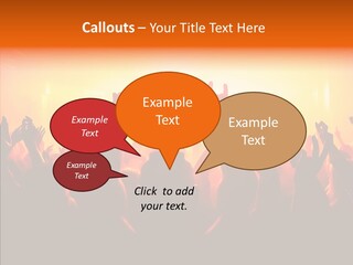 Cheering Crowd In Front Of Bright Stage Lights PowerPoint Template