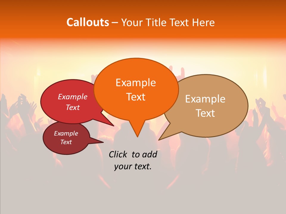 Cheering Crowd In Front Of Bright Stage Lights PowerPoint Template