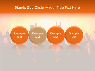 Cheering Crowd In Front Of Bright Stage Lights PowerPoint Template
