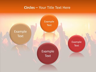 Cheering Crowd In Front Of Bright Stage Lights PowerPoint Template