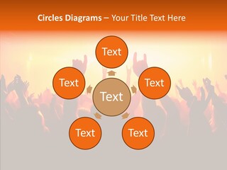 Cheering Crowd In Front Of Bright Stage Lights PowerPoint Template