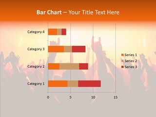 Cheering Crowd In Front Of Bright Stage Lights PowerPoint Template