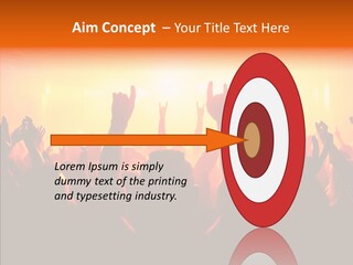 Cheering Crowd In Front Of Bright Stage Lights PowerPoint Template