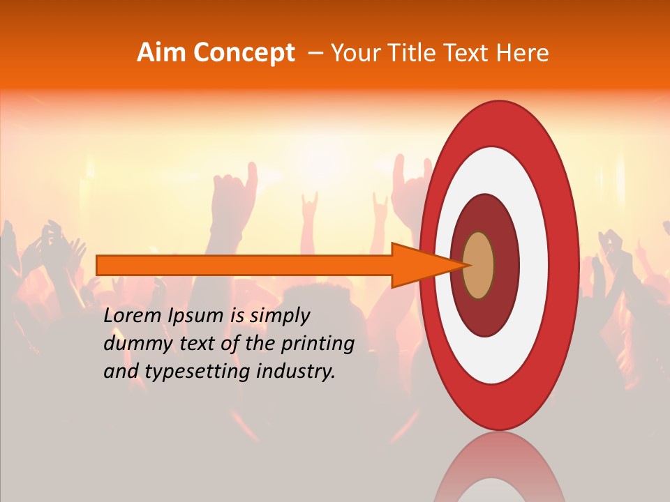 Cheering Crowd In Front Of Bright Stage Lights PowerPoint Template