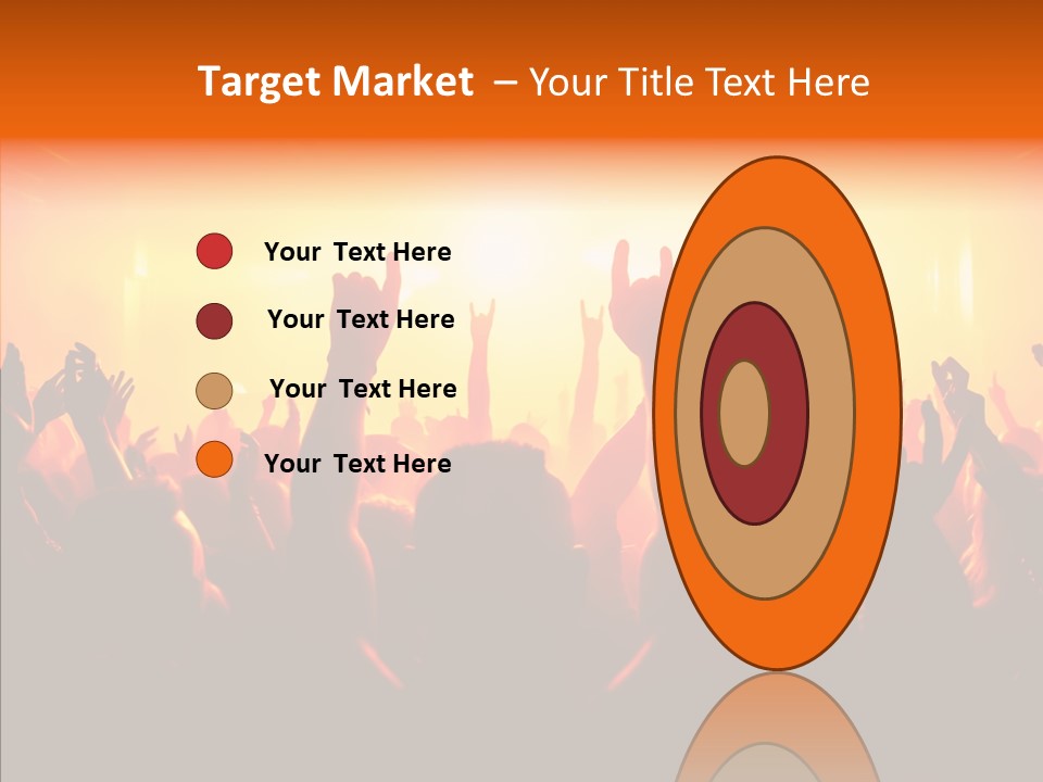 Cheering Crowd In Front Of Bright Stage Lights PowerPoint Template