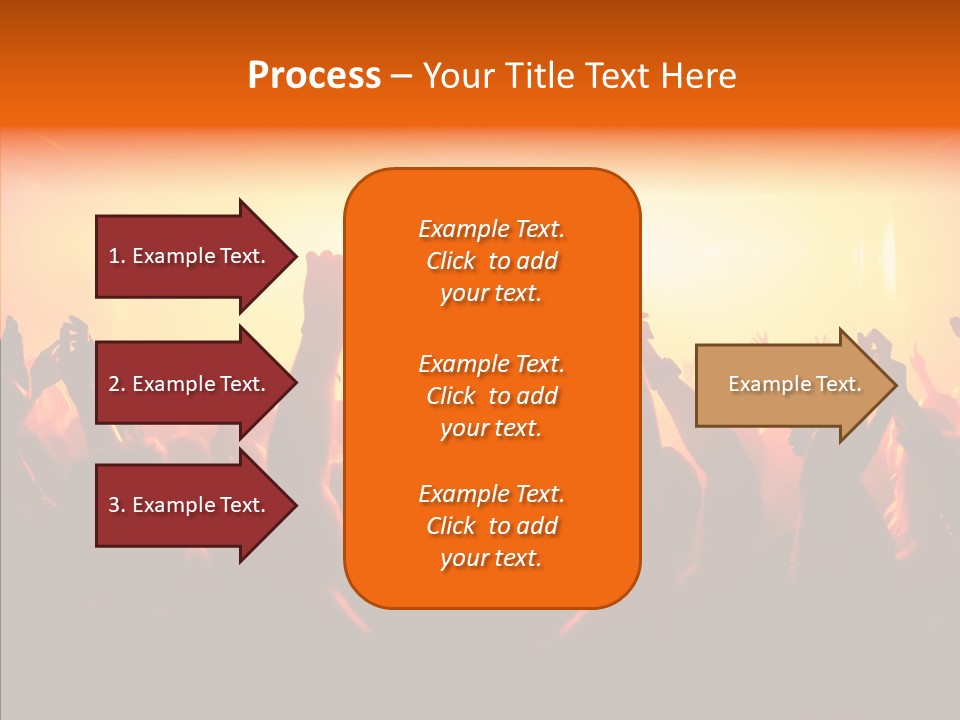 Cheering Crowd In Front Of Bright Stage Lights PowerPoint Template