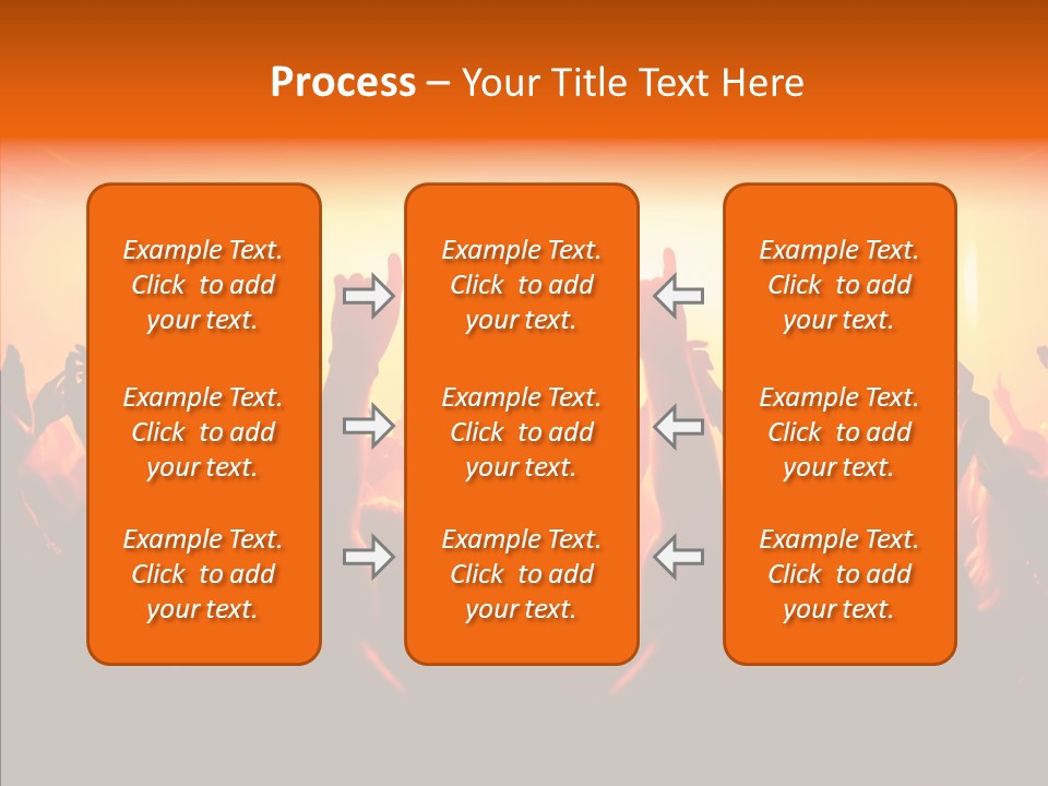 Cheering Crowd In Front Of Bright Stage Lights PowerPoint Template
