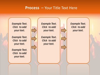 Cheering Crowd In Front Of Bright Stage Lights PowerPoint Template