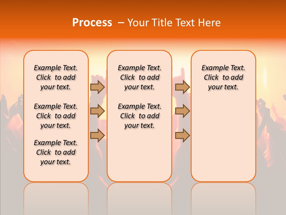 Cheering Crowd In Front Of Bright Stage Lights PowerPoint Template