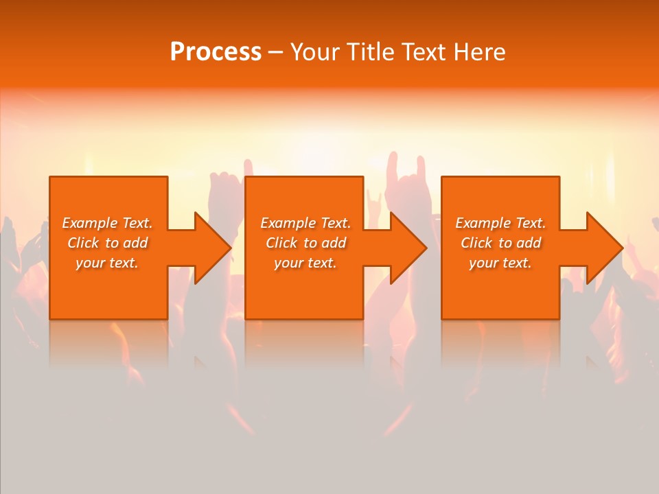 Cheering Crowd In Front Of Bright Stage Lights PowerPoint Template