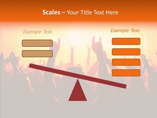 Cheering Crowd In Front Of Bright Stage Lights PowerPoint Template