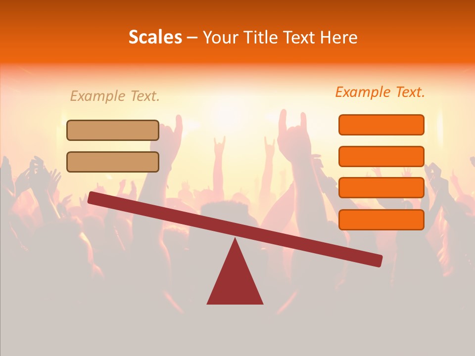 Cheering Crowd In Front Of Bright Stage Lights PowerPoint Template