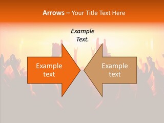 Cheering Crowd In Front Of Bright Stage Lights PowerPoint Template