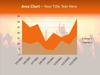 Cheering Crowd In Front Of Bright Stage Lights PowerPoint Template