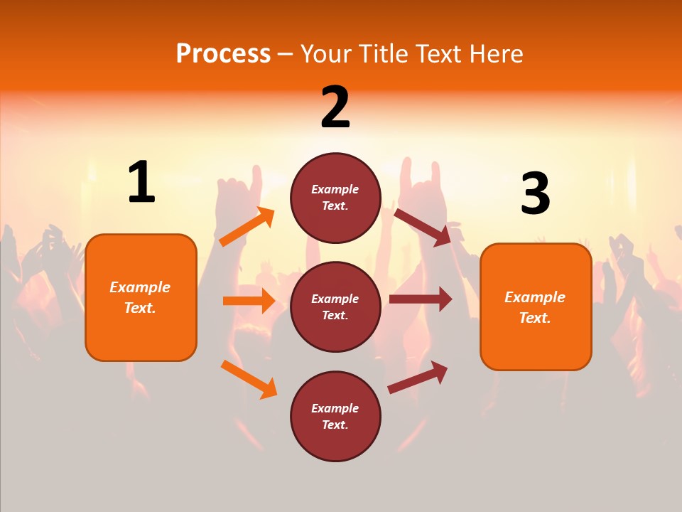 Cheering Crowd In Front Of Bright Stage Lights PowerPoint Template